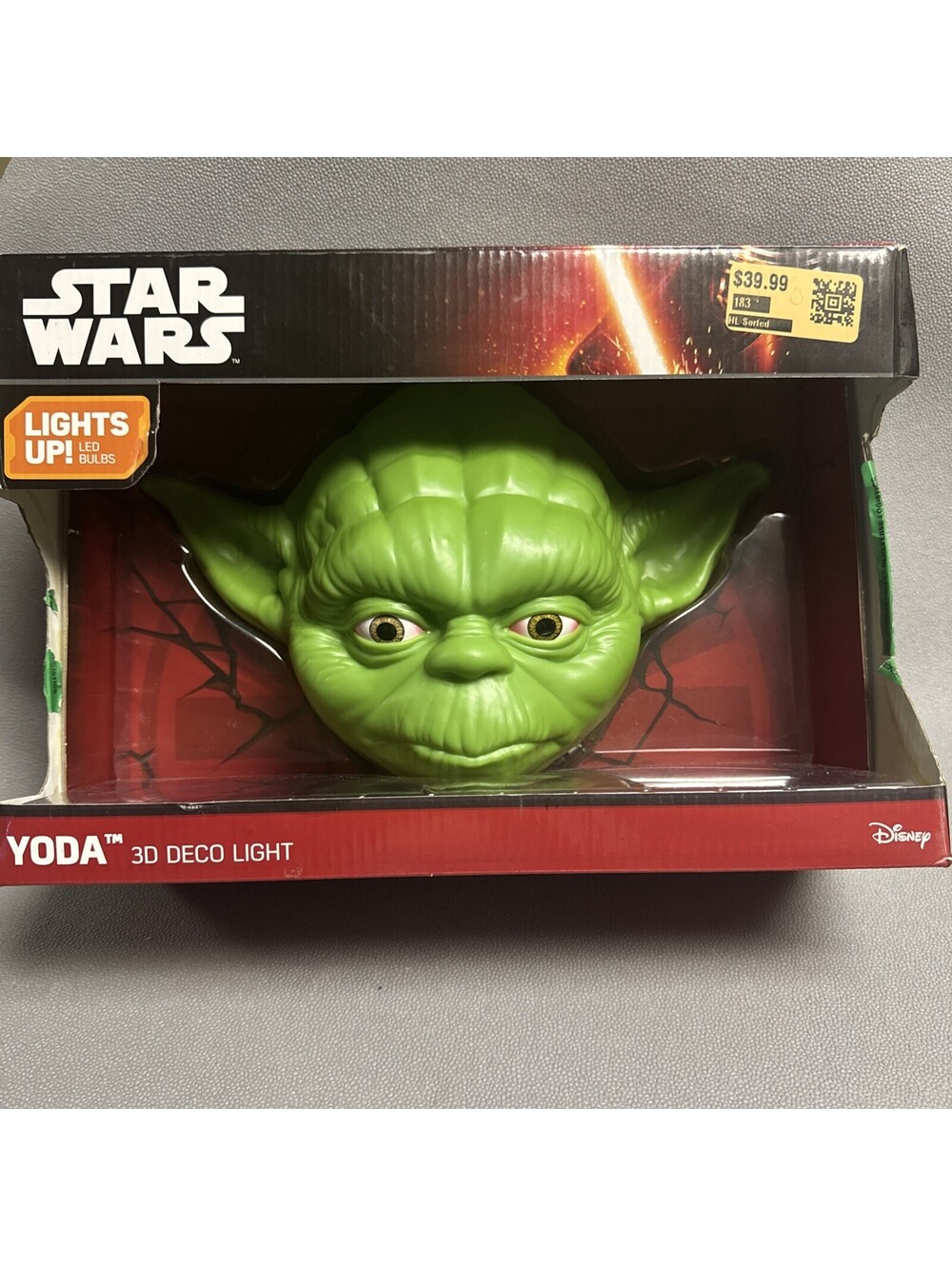 Disney Star Wars Yoda 3D Deco LED Wall Light by 3D Light FX Decor